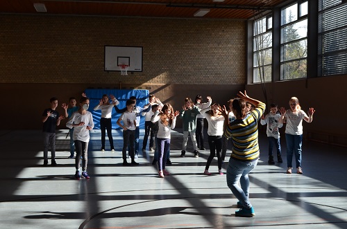 Musicalprobe in der Turnhalle